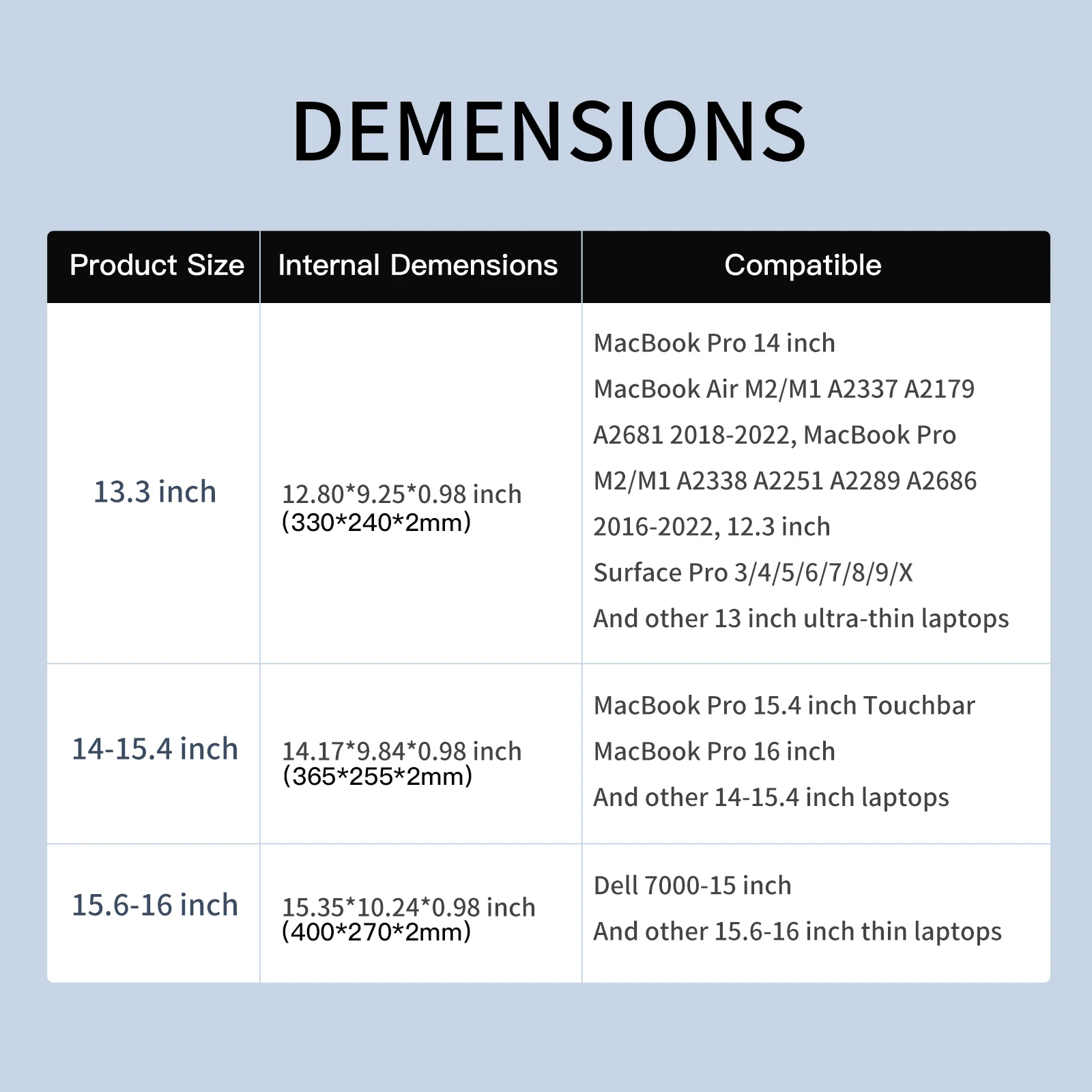 노트북 슬리브 케이스 13 14 15.4 15.6 인치 HP DELL 노트북 가방 운반 가방 Macbook Air Pro 13.3 남성 여성용, 충격 방지 케이스