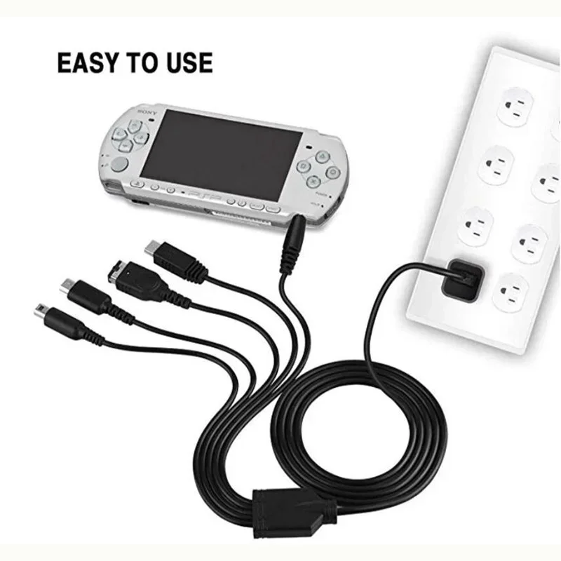 USB 게임 충전기 코드 와이어, 닌텐도 3DS XL NDS 라이트, NDSI LL Wii U GBA PSP용, 1.2M 케이블 고속 충전, 5 in 1