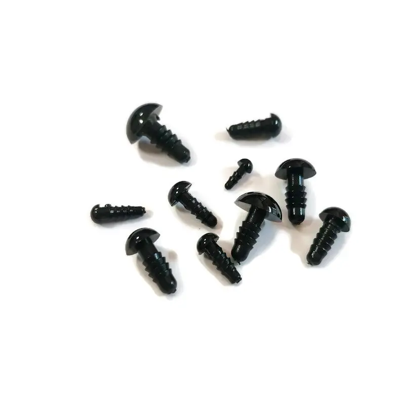 안전 동물 검은 눈 플라스틱 크로셰 눈, 테디 베어 인형 장난감 아미구루미 인형, 4.5mm-24mm 선택 가능