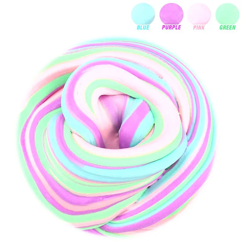 새로운 다채로운 솜털 거품 점토 점토 공 용품 DIY 부드러운 매력 점액 과일 키트 구름 공예 안티 스트레스 어린이 장난감