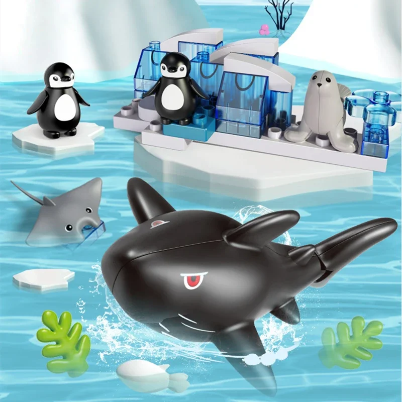 대형 빌딩 블록 동물원 동물 피규어 액세서리, 개구리 달팽이 개, 호환 가능한 대형 벽돌, 어린이 조립 장난감, 파티 선물