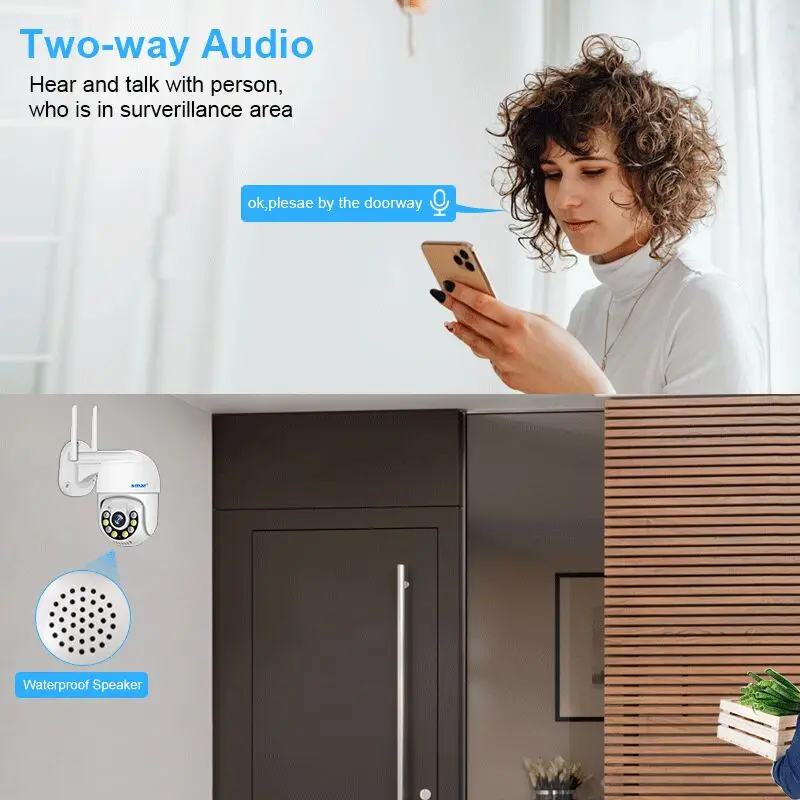 스마트 1080P 3MP PTZ 와이파이 카메라, 야외 자동 추적 AI 인간 감지, 풀 컬러 야간 투시경, 양방향 오디오 IP 카메라, ICsee 앱