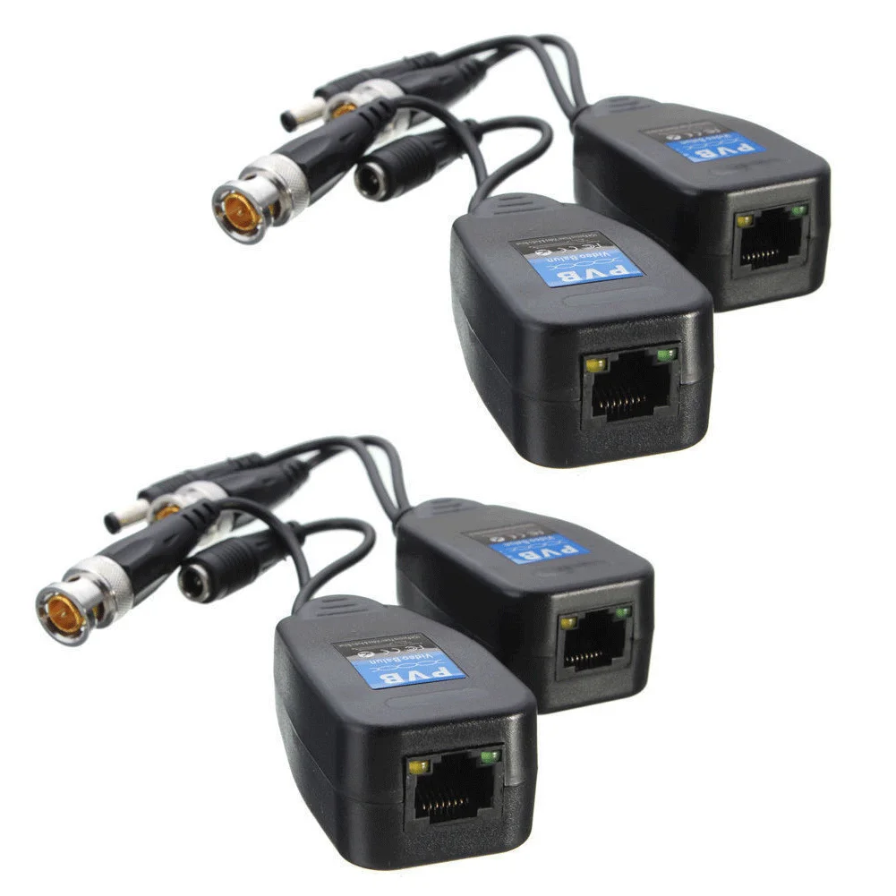 CCTV 동축 BNC 비디오 파워 발룬 트랜시버, CAT5e 6 RJ45 커넥터, HJ55, 5 쌍