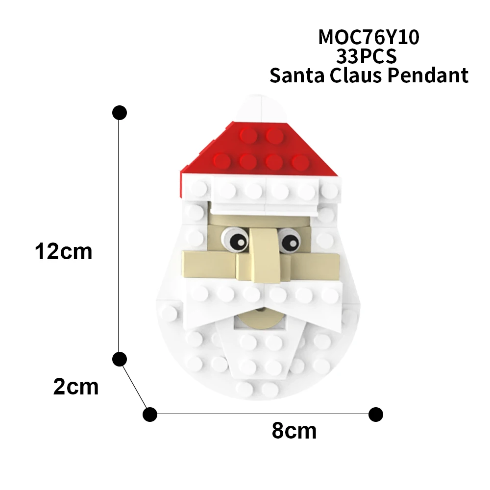 고브릭 2023 크리스마스 펜던트, 눈사람 엘크 산타 클로스 크리스마스 트리 펜던트, 빌딩 블록 장식품, 선물 아이디어, 홈 데코
