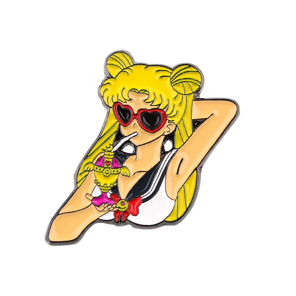 여성용 귀여운 만화 소나무 브로치, 브로치, 라펠 핀, 에나멜 핀 배낭, 패션 쥬얼리 액세서리 선물