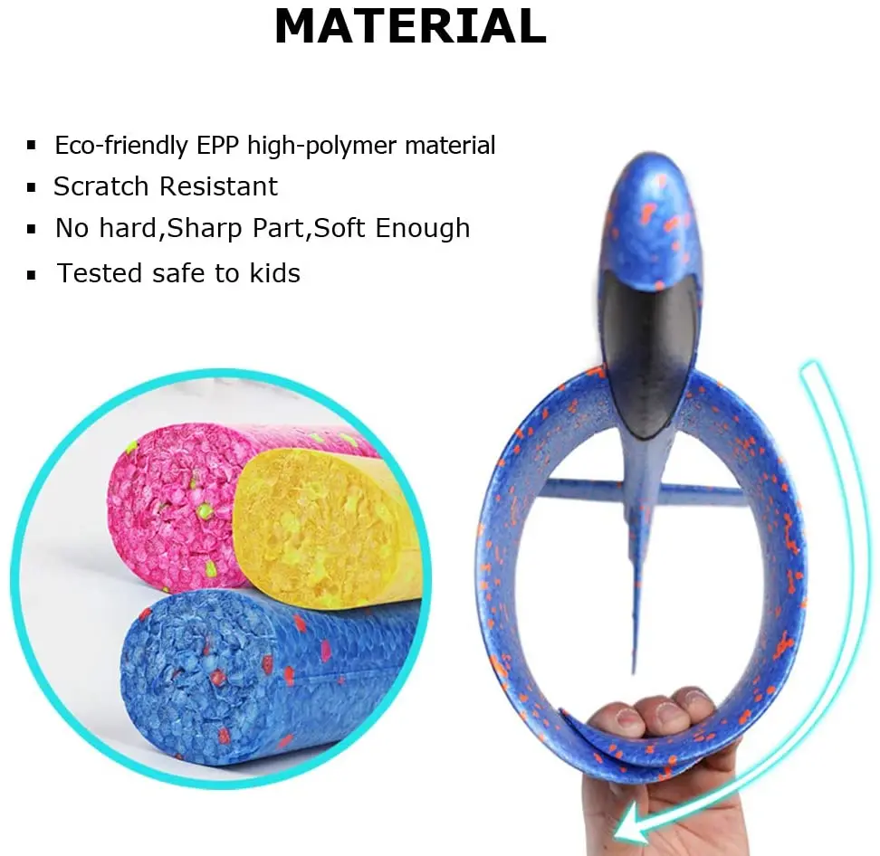 50CM 큰 거품 비행기 비행 글라이더 장난감 LED 라이트 손 던지기 비행기, 야외 게임 항공기 모델 완구 어린이 소년 선물