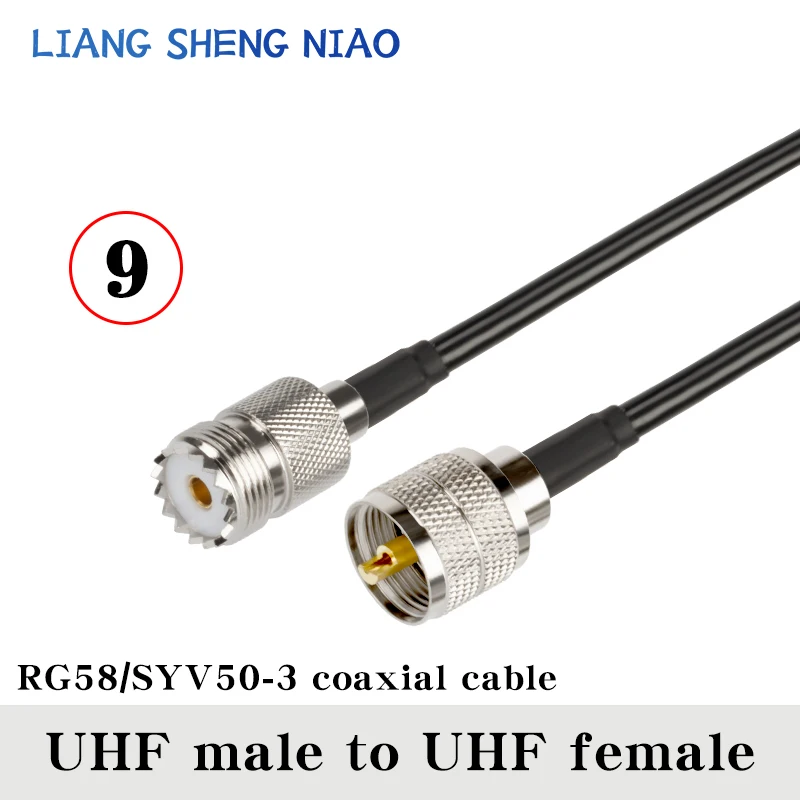 피그테일 동축 케이블, UHF PL259 수-N 암 커넥터, UHF-N-F 수 케이블 라인, RG58, 0.3m-30m