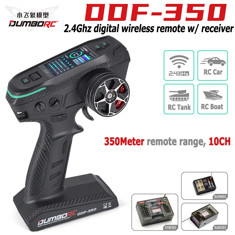 DUMBORC DDF-350 RC 리모컨, 자동차 보트용 HD 스크린 리시버 디지털 라디오 송신기, 10 채널, 2.4Ghz title=DUMBORC DDF-350 RC 리모컨, 자동차 보트용 HD 스크린 리시버 디지털 라디오 송신기, 10 채널, 2.4Ghz