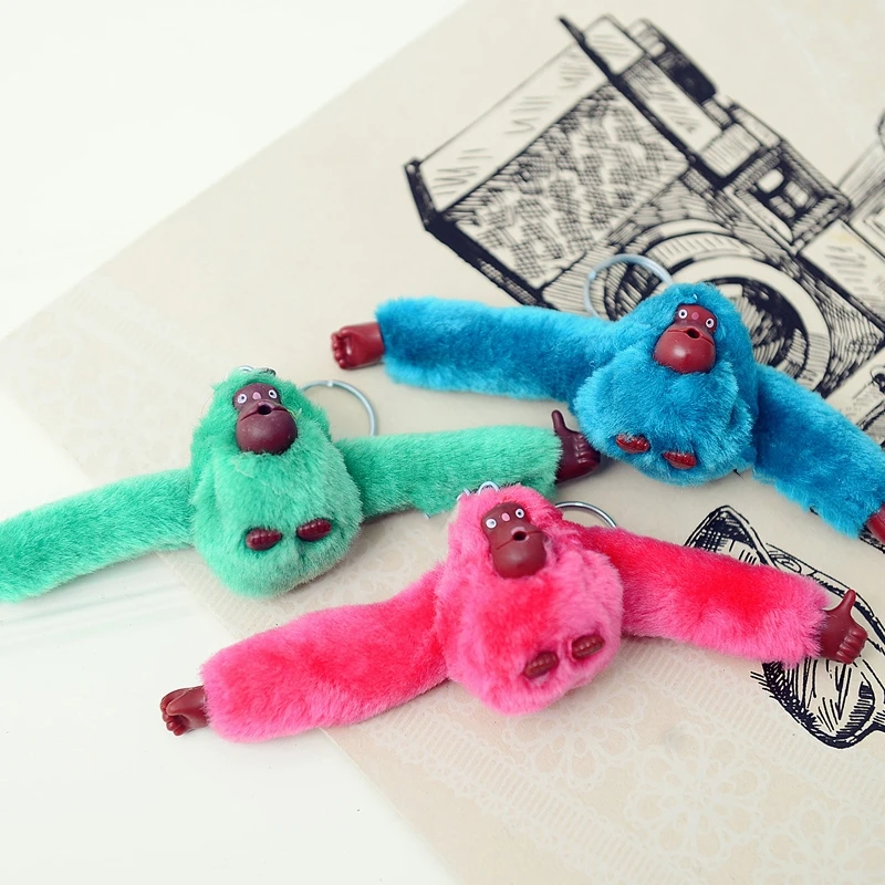 봉제 원숭이 열쇠고리, 봉제 오랑우탄 펜던트, 긴 팔 동물 열쇠고리, 고릴라 백팩 여성 가방 자동차 액세서리 장난감 선물