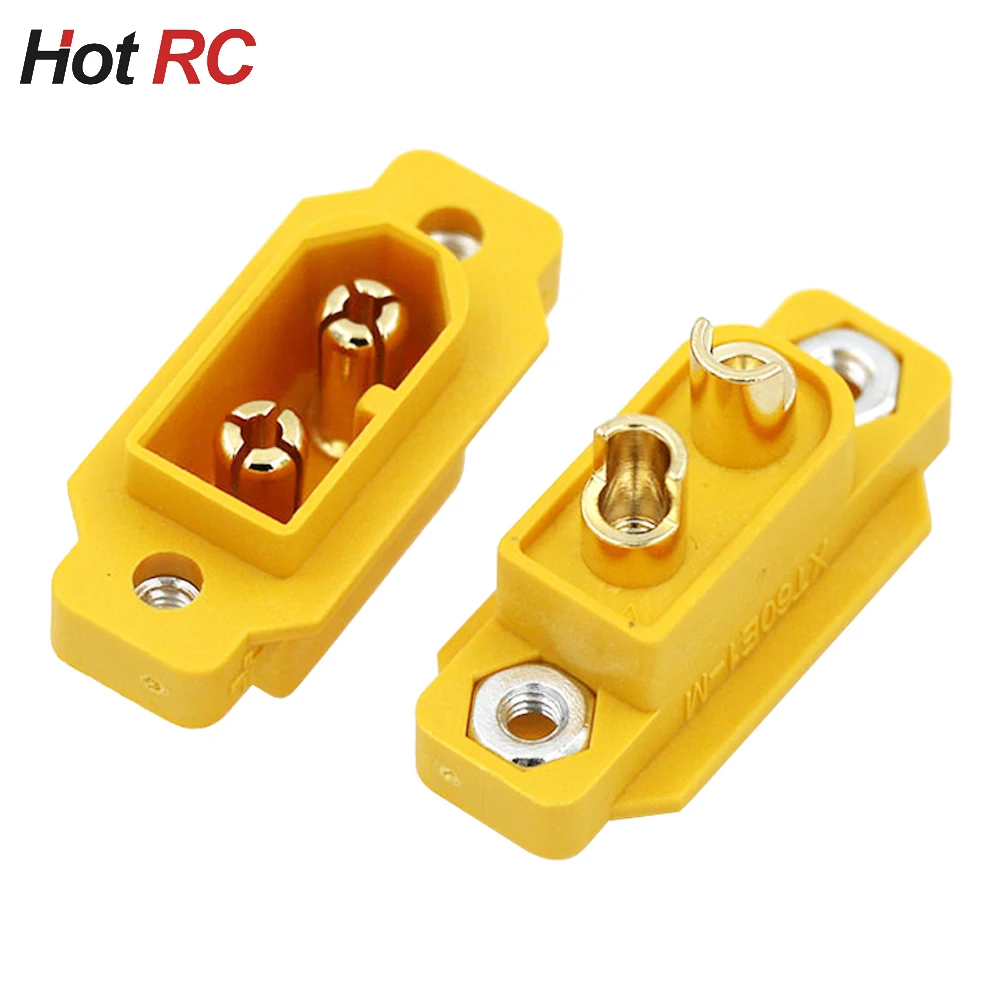 Amass XT60E-M XT60E XT60 황동 금도금 수 플러그 나사 장착 커넥터, 레이싱 FPV 멀티콥터 고정 보드 DIY