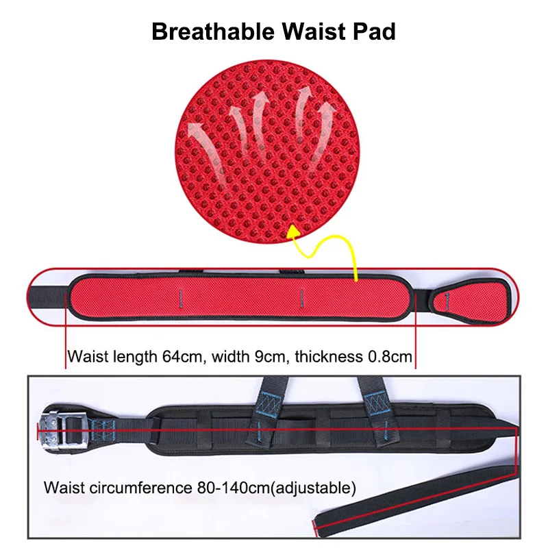 3 포인트 하프 바디 작업 안전 벨트, 야외 암벽 등반 전기 기사 건설 내마모성 안전 하네스 로프 세트
