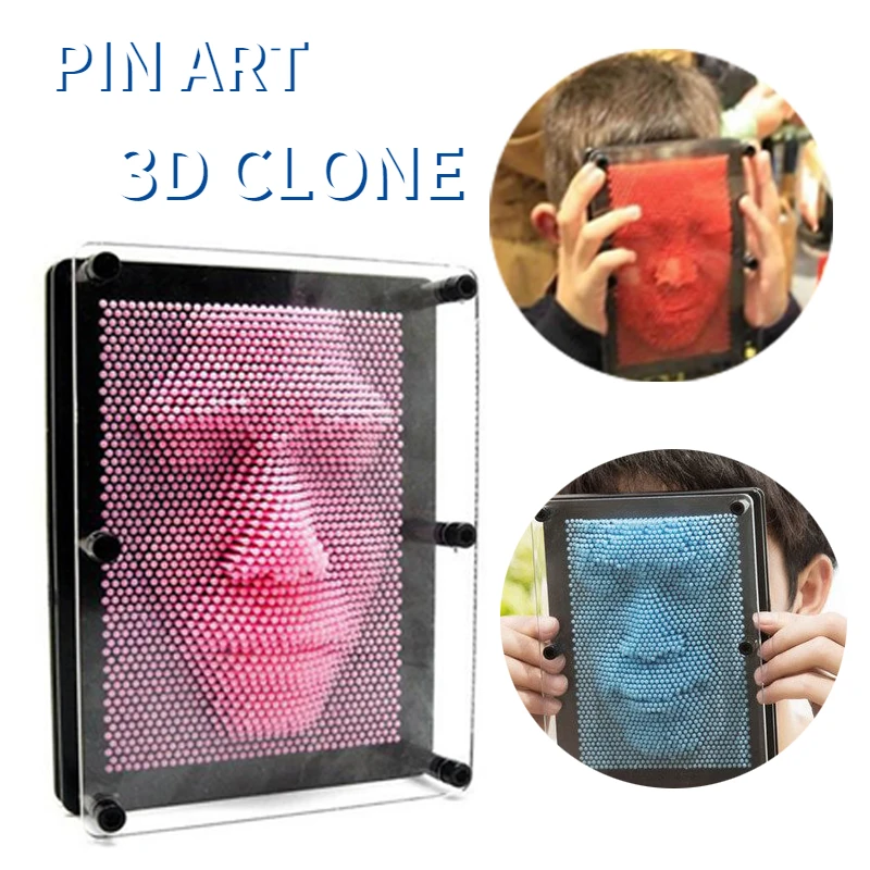 재미있는 3D 클론 픽셀 아트 블록 장난감, 다채로운 핀 아트 장난감, 복제 얼굴 팜 모델, Pinart 어린이 가족 재미있는 게임, 창의적인 선물