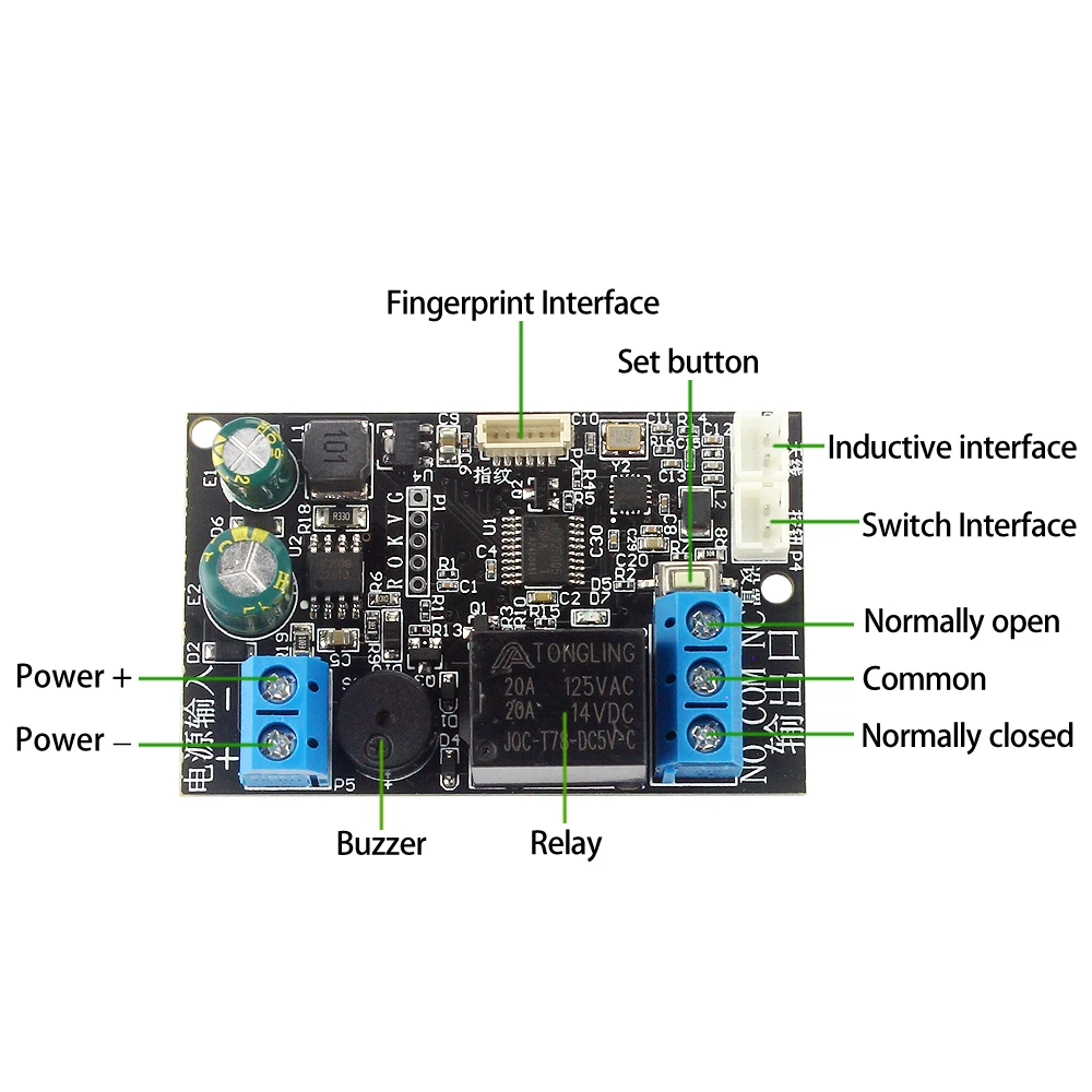 휴대폰 NFC 지문 릴레이 제어 모듈 DC10V-120V IC 카드 유도 액세스 컨트롤러 스위치, 기관차 잠금 해제