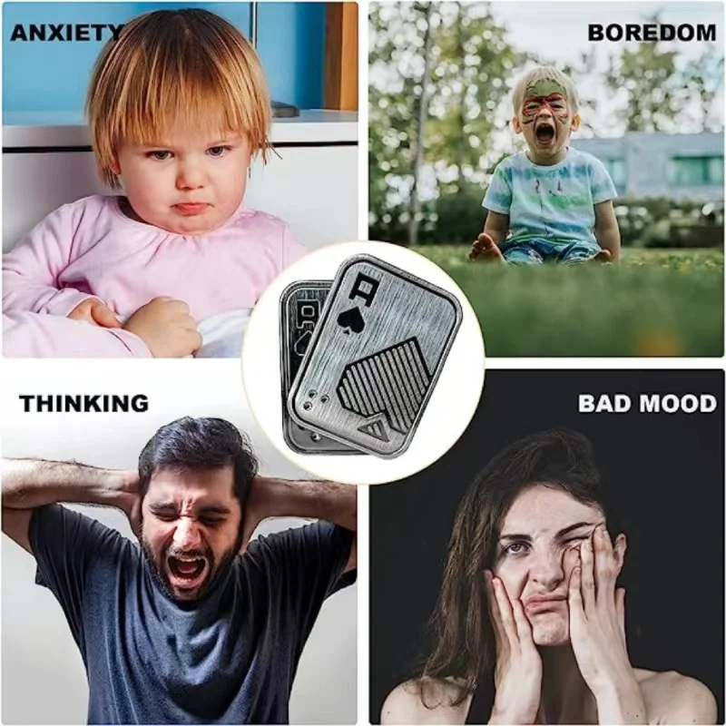 금속 해골 푸시 슬라이더 스트레스 해소 장난감, 스트레스 방지, EDC 탑 스피닝 포커 장난감, 휴대용 감압 마그네틱 장난감