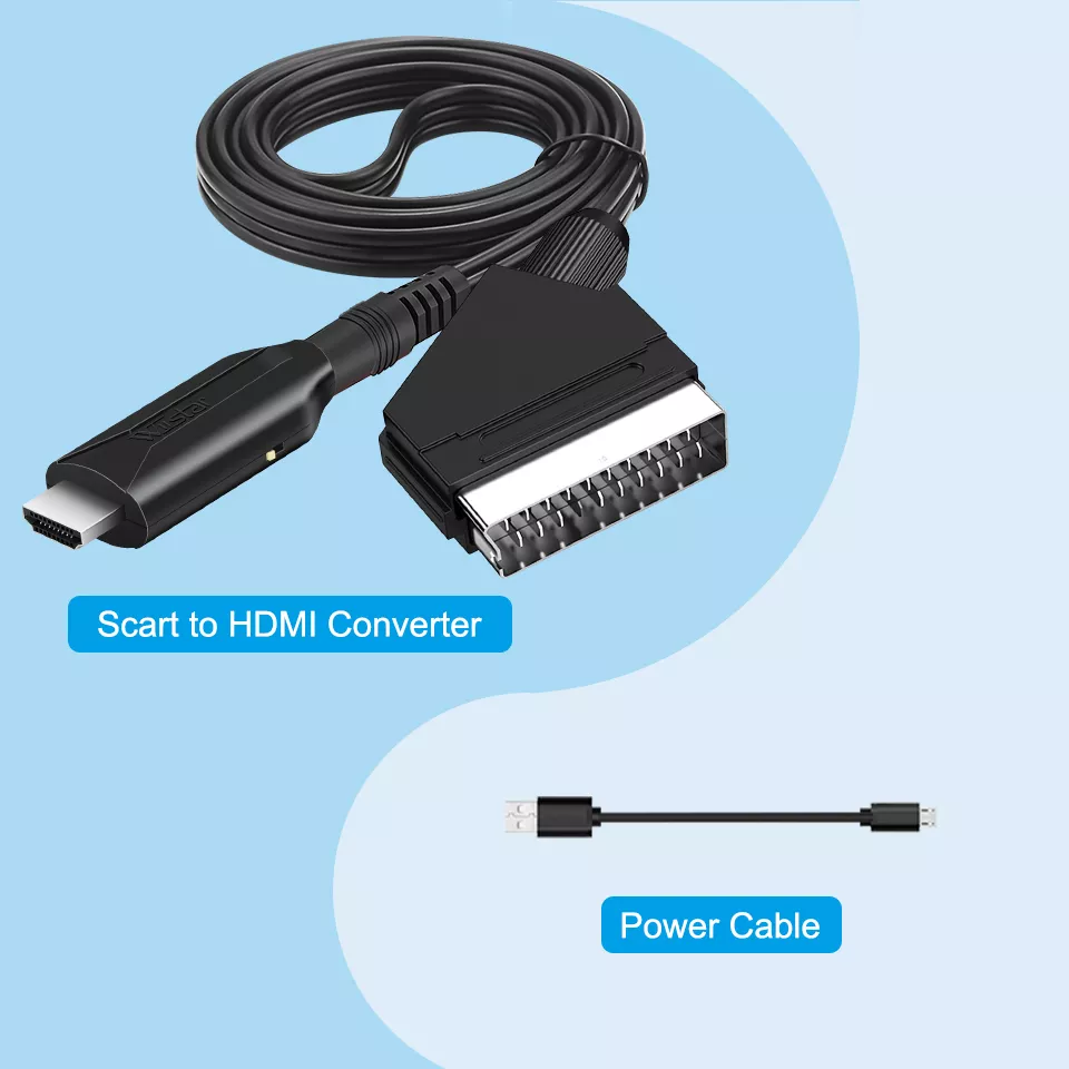 Scart-hdmi 호환 케이블 컨버터 전문 비디오 오디오 어댑터, HD TV DVD 게임 액세서리