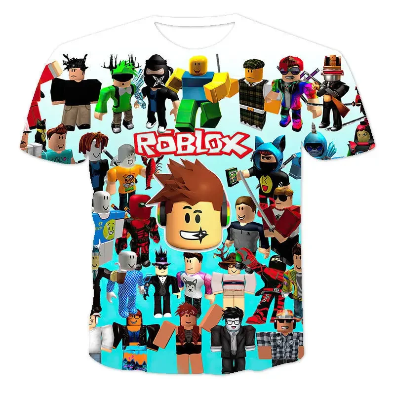 ROBLOX 통기성 라운드넥 반팔 3D 스포츠 상의, 2 차원 게임 티셔츠, 디지털 프린팅, 여름 title=ROBLOX 통기성 라운드넥 반팔 3D 스포츠 상의, 2 차원 게임 티셔츠, 디지털 프린팅, 여름 