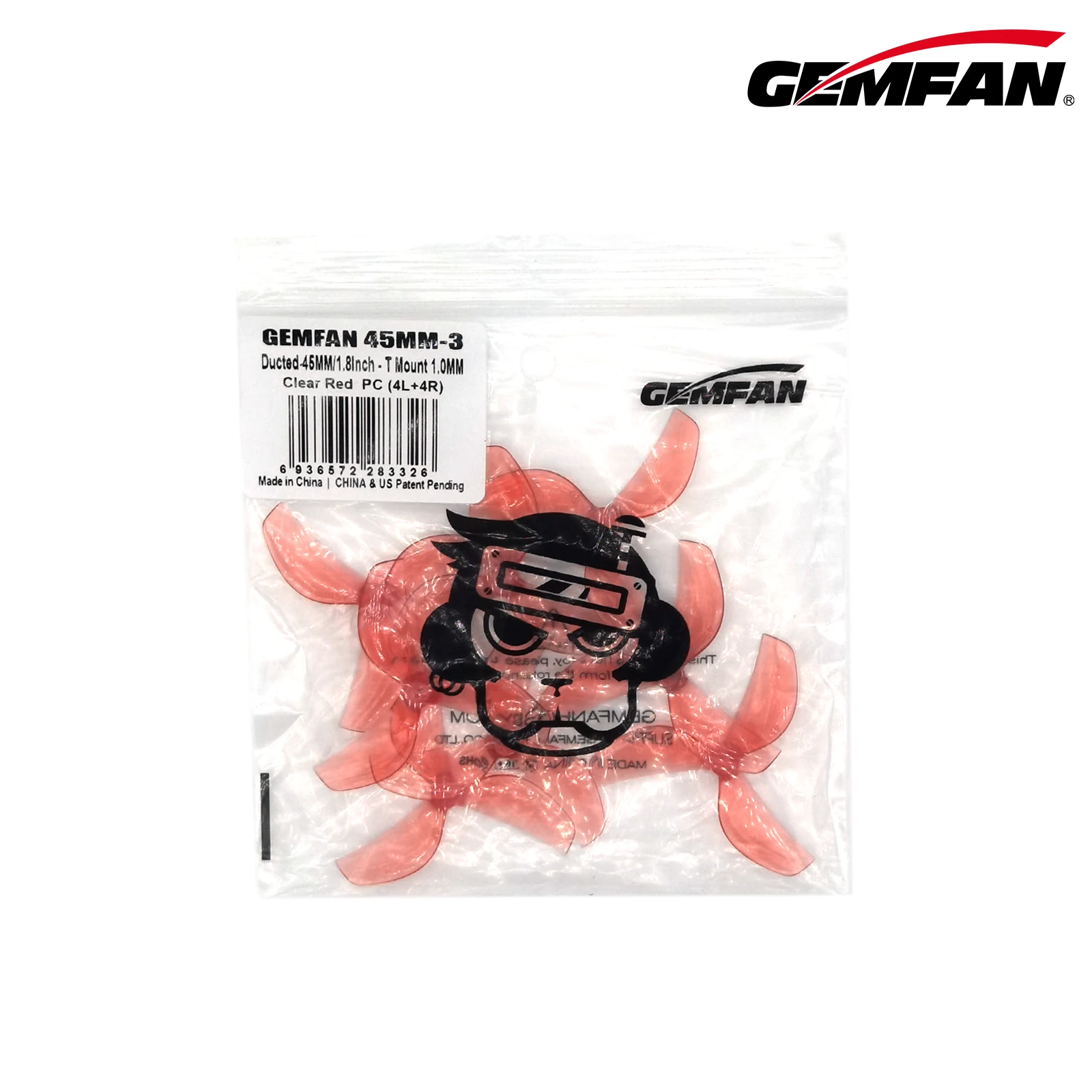 Gemfan 45mm 3 날 PC 프로펠러 1mm 1.5mm 4 쌍 RC FPV 레이싱 프리스타일 1.8 인치 시네후프 이쑤시개 드론 DIY 부품