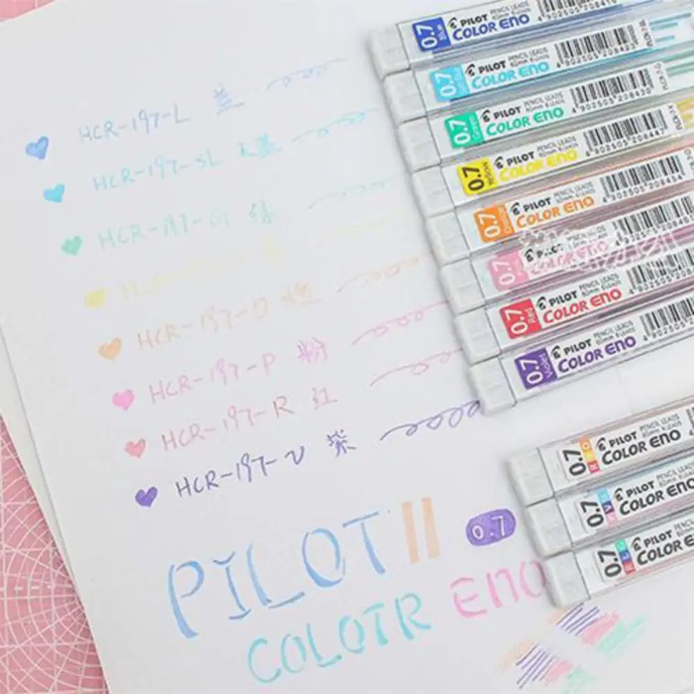 다색 기계식 연필 리드, 다채로운 흑연 펜 리드, 자동 연필 리드 리필, 쓰기 드로잉 액세서리, 0.7mm, 2B