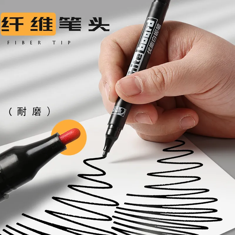 얇은 헤드 화이트 보드 펜 마커 1.0mm, 클래스에 사용하기 위해 지울 수 있는 얇은 코를 사용하는 어린이 학교 라인 마커 아트, 10 개입