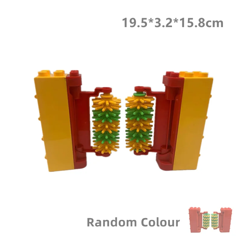 몬테소리 기어 도시 소방 가스 교통 울타리, 큰 빌딩 블록, 듀플로 호환, 어린이 선물 조립 장난감