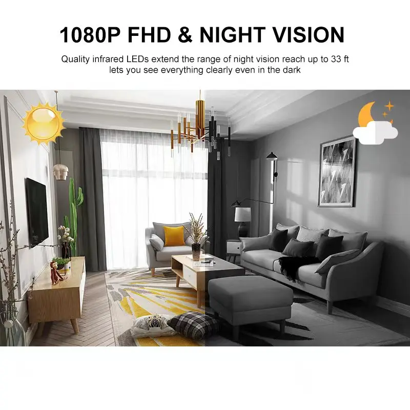 HD 1080P 무선 IP 카메라, 와이파이 360 CCTV 카메라, 미니 애완 동물 비디오 감시 카메라, 와이파이 베이비 모니터, icam365 스마트 홈