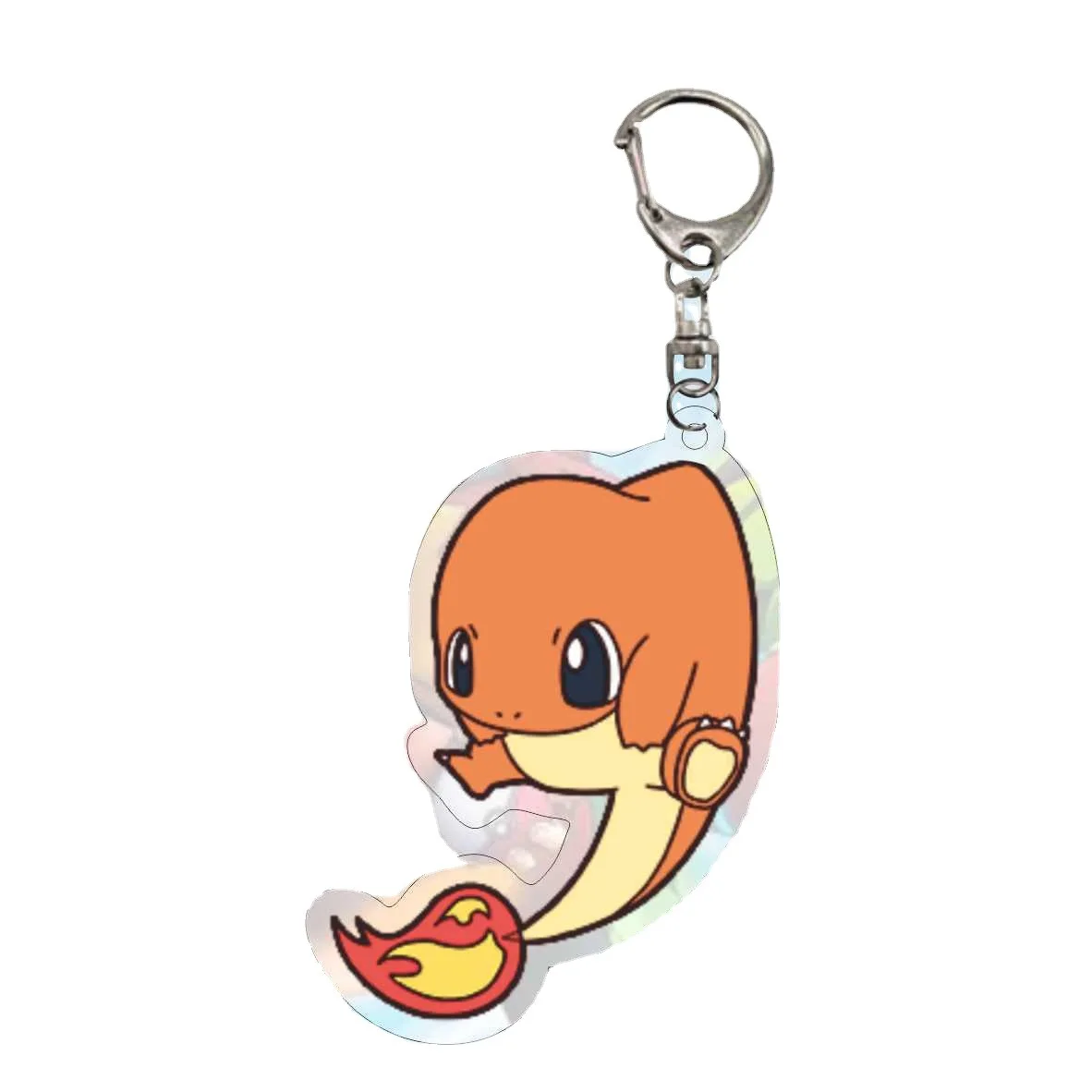 포켓몬 만화 애니메이션 키체인, 피카츄 아크릴 양면 투명 키체인, 반지 키링, 쥬얼리 액세서리, 어린이 선물