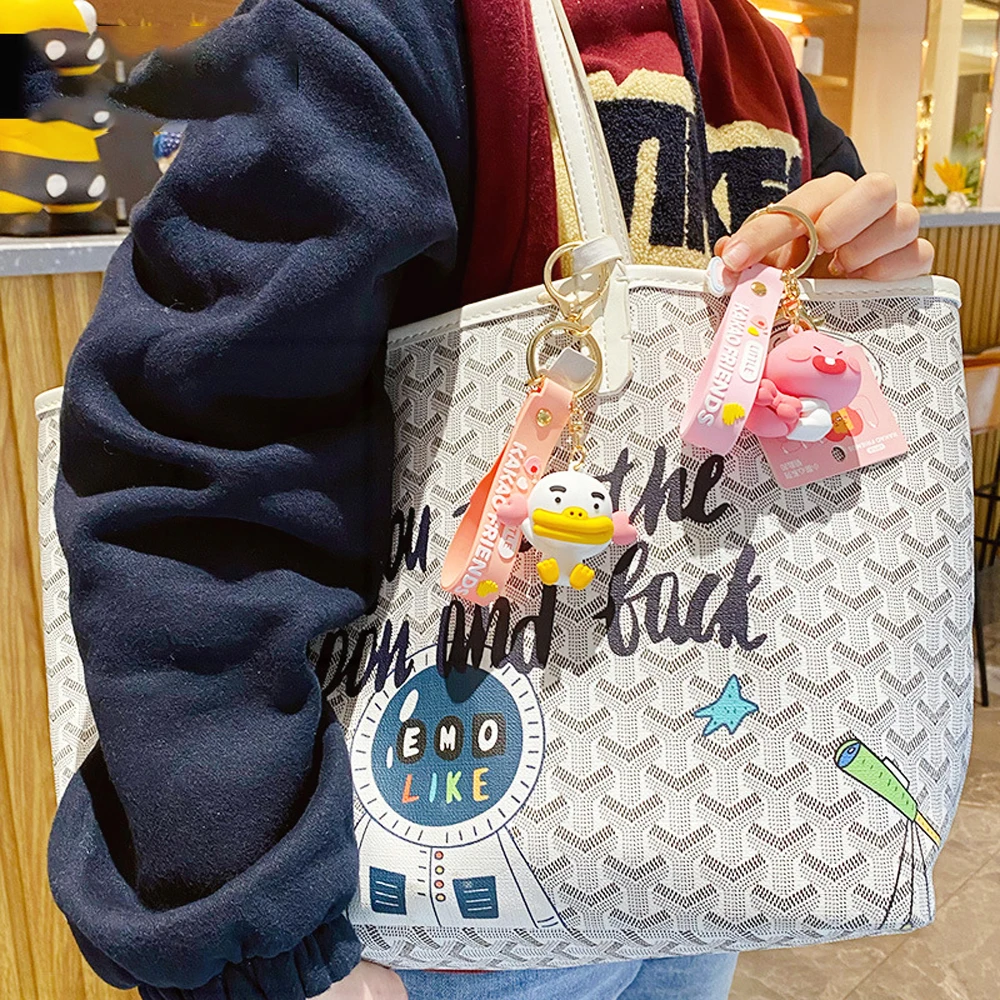 카카오 프렌즈 키체인, 한국 애니메이션 만화 피규어, Ryan Apach 자동차 키링 인형, PVC 배낭 펜던트 액세서리, 어린이 선물, 패션