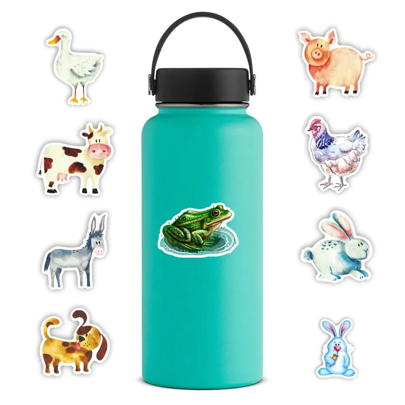 방수 데칼 노트북 오토바이 수하물 스노우보드 냉장고 자동차 스티커, 농장 동물 소 양 돼지 스티커, 10 개, 30 개, 50 개