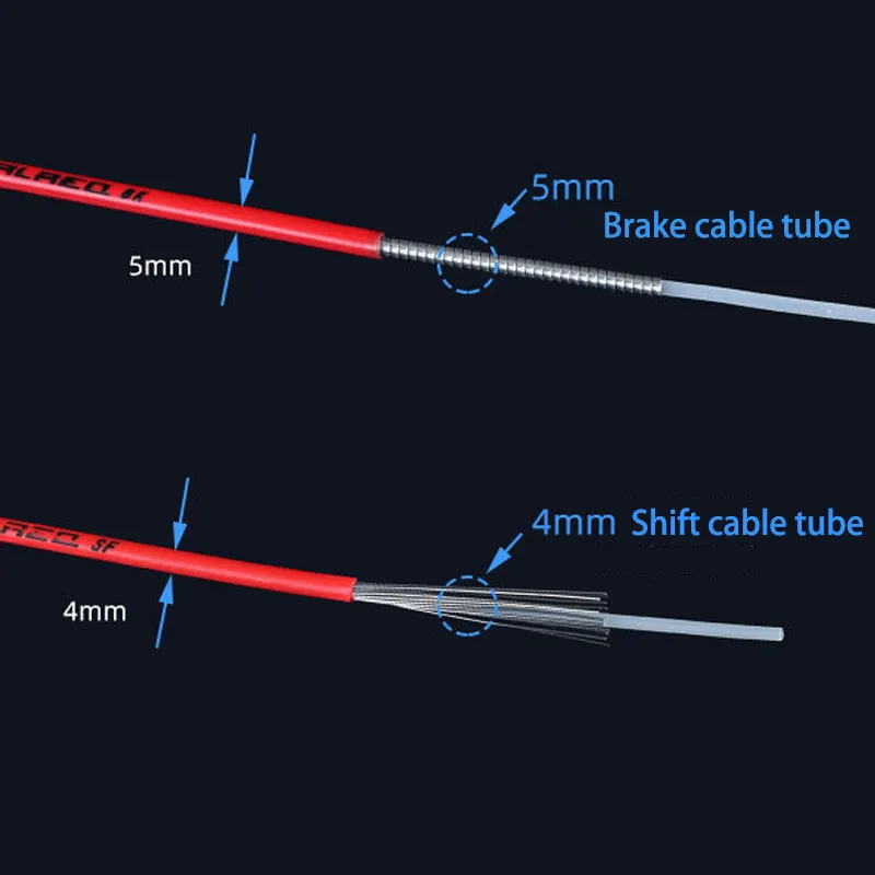 자전거 브레이크 케이블 및 시프트 케이블 하우징, MTB 도로 자전거 브레이크 시프트 드레일러 라인 튜브, 3m, 4mm, 5mm
