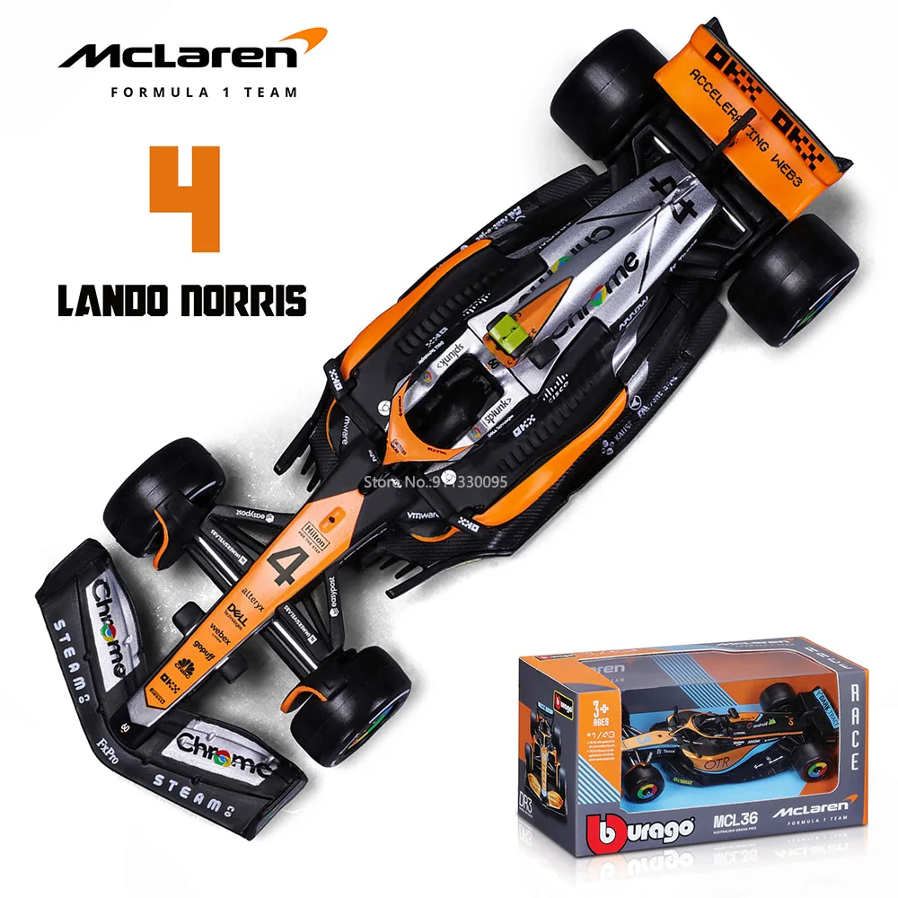 Bburago 1:43 P2 영국 GP 맥라렌 F1 MCL60 2023 #4 Lando Norris #81 오스카 피아스트리 합금 자동차 다이 캐스트 모델 장난감, 수집용