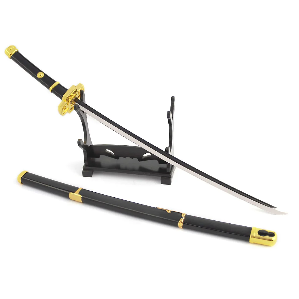 원피스 조로 검 일본 카타나 장난감 칼 언컷 장난감 검 코스프레 애니메이션 카타나 무기 모델, 소년 어린이 장난감 선물, 26cm