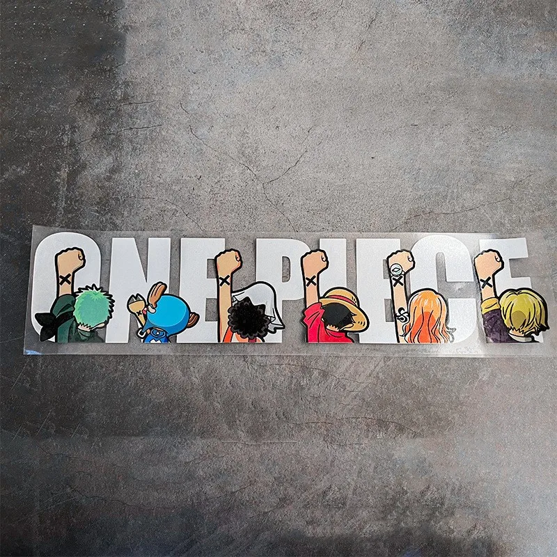 애니메이션 원피스 루피 자동차 스티커, 바디 스크래치 커버, 장식 자동차 스티커, 범퍼 스티커, 꽃 당기기, 1 개