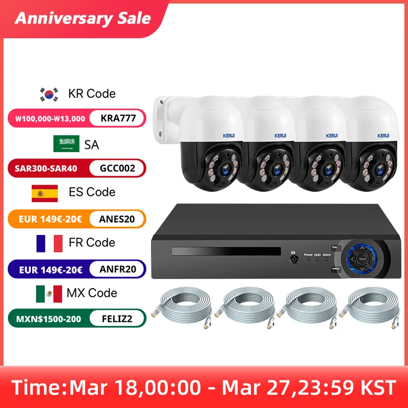 KERUI HD POE 감시 카메라 시스템, 듀얼 렌즈 PTZ 와이파이 IP 홈 보안, 8CH POE NVR 비디오, H.265 CCTV 키트, 2K, 4MP, 6MP, 8CH title=KERUI HD POE 감시 카메라 시스템, 듀얼 렌즈 PTZ 와이파이 IP 홈 보안, 8CH POE NVR 비디오, H.265 CCTV 키트, 2K, 4MP, 6MP, 8CH 