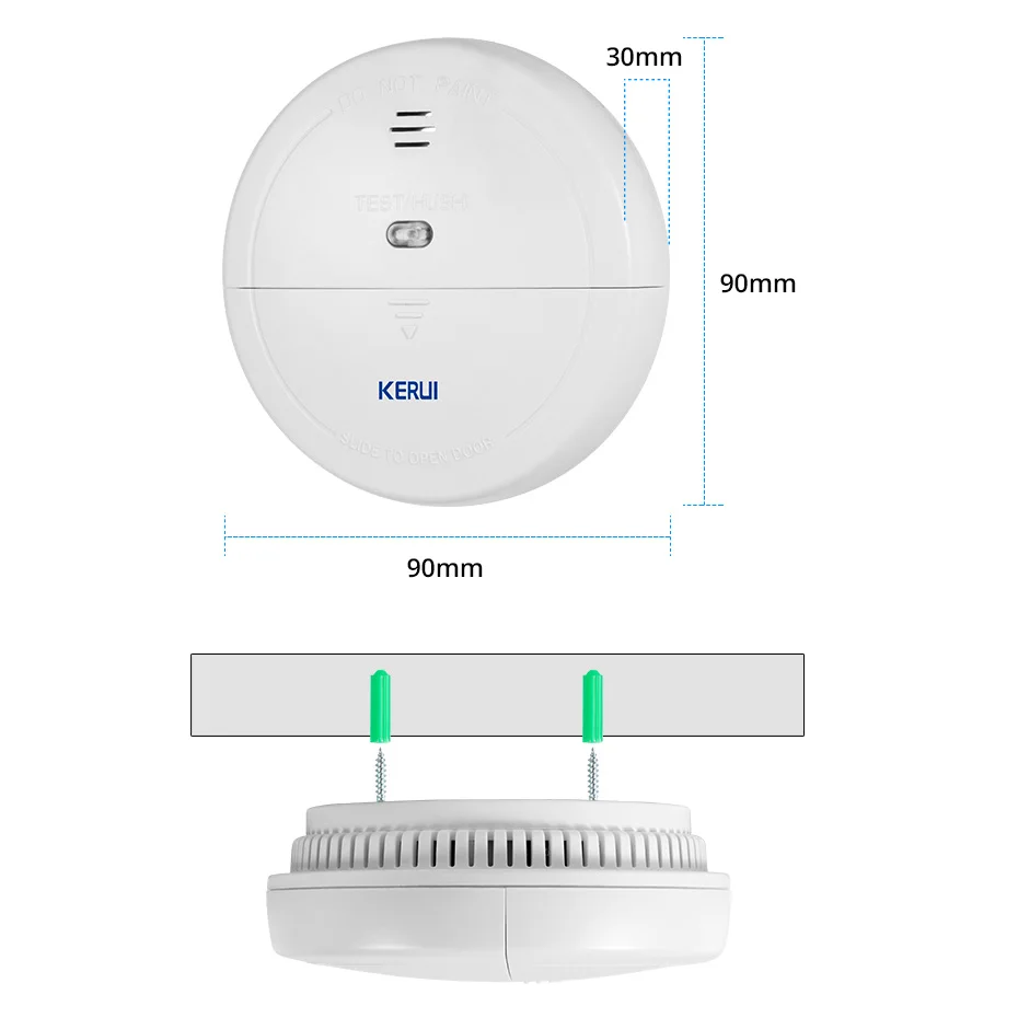 KERUI 무선 433MHz 연기 화재 탐지기 홈 부엌 보안 연기 센서 알람 GSM Wifi 경보 시스템에 대 한 독립적으로 사용