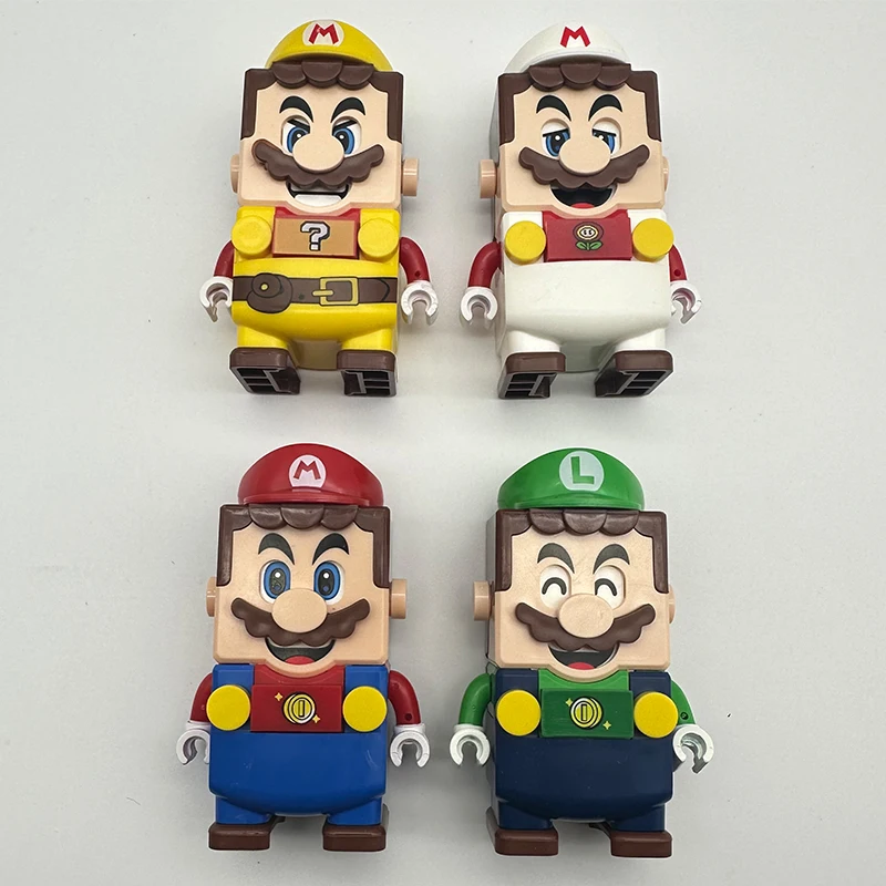 슈퍼 마리오 브라더스 미니 빌딩 블록 루이지 만화 애니메이션 장난감 브릭, 액션 피규어 조립 장난감 인형, 어린이 생일 선물