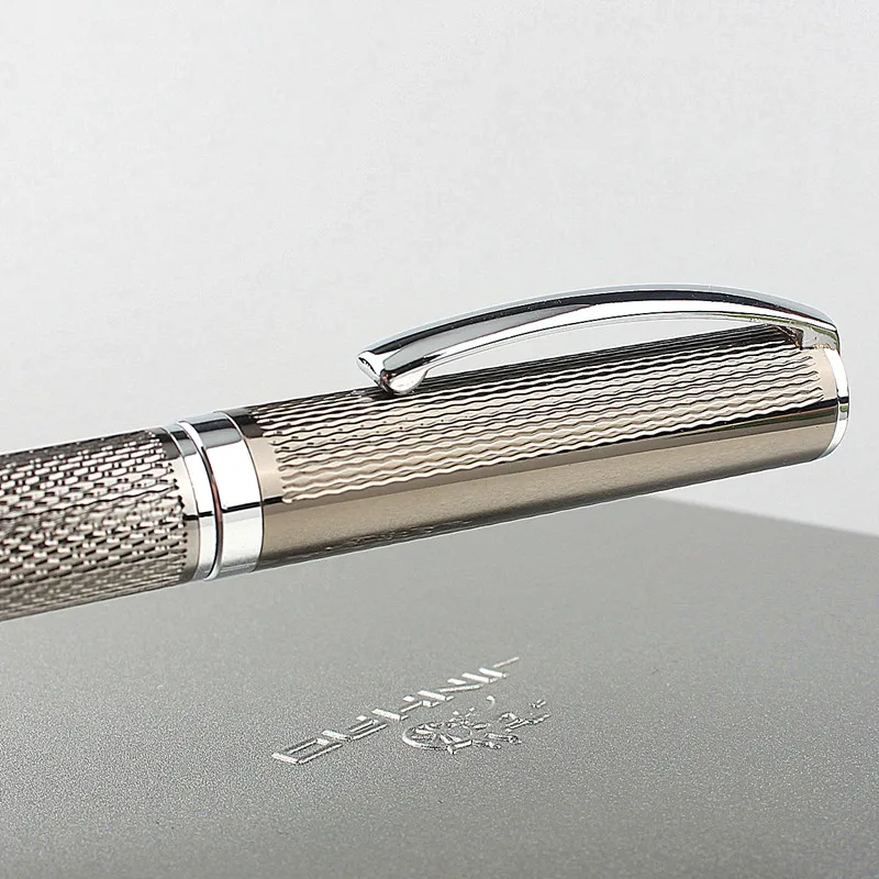 디럭스 품질 금속 블랙 그레이 비즈니스 사무실 롤러볼 펜, 펜촉 실버 클립, 사무실 학교 용품, 0.5mm