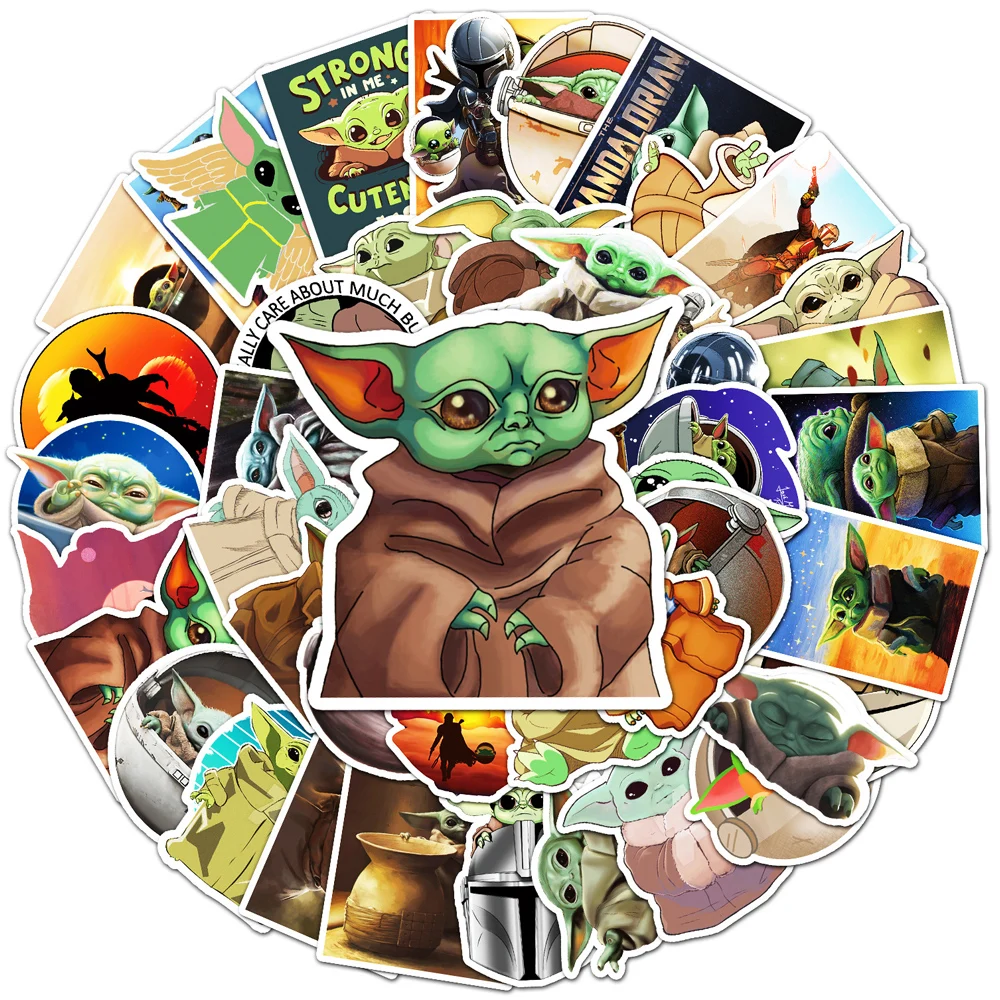 10/30/50pcs 디즈니 스타 워즈 귀여운 만화 아기 요다 스티커 데칼 DIY 노트북 스크랩북 전화 수하물 방수 스티커 아이 장난감