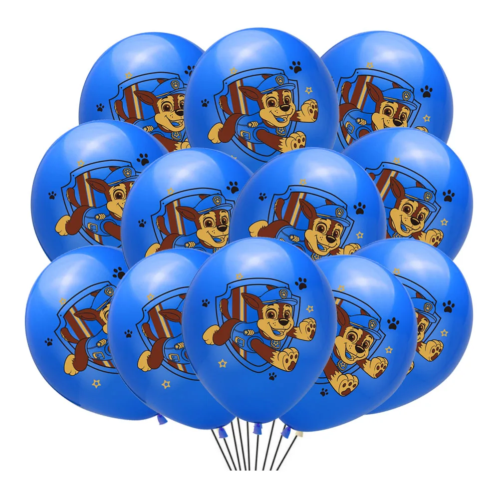 PAW 순찰 만화 파티 용품 라텍스 풍선 세트, 애니메이션 피규어, 어린이 생일 장식 파티, 가족 축제, DIY 선물