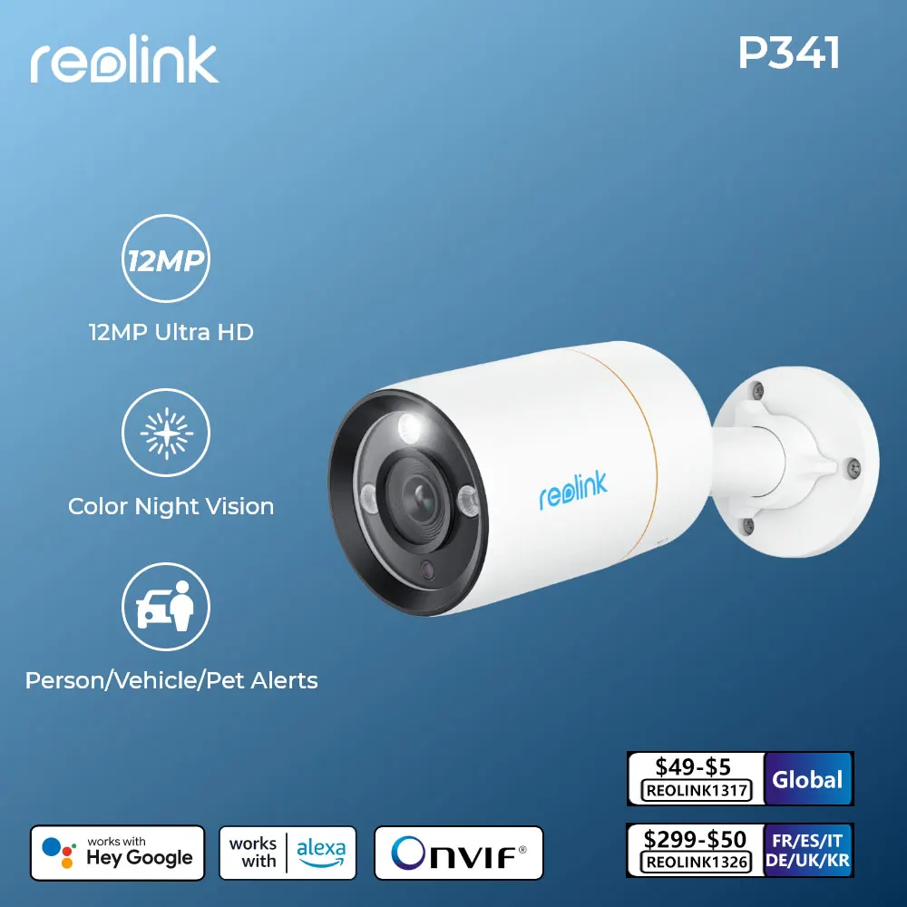 Reolink 12MP 울트라 HD PoE IP 카메라, 스마트 고급 감지 및 경보 보안 캠, 양방향 오디오 불렛 및 돔 감시 카메라 title=Reolink 12MP 울트라 HD PoE IP 카메라, 스마트 고급 감지 및 경보 보안 캠, 양방향 오디오 불렛 및 돔 감시 카메라