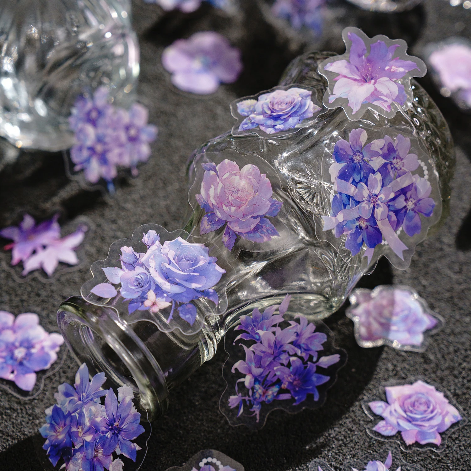 INS 아름다운 꽃 스티커 팩 스틱 라벨, 장식 일기 앨범 스크랩북 재료, 정크 저널 용품, 40 개