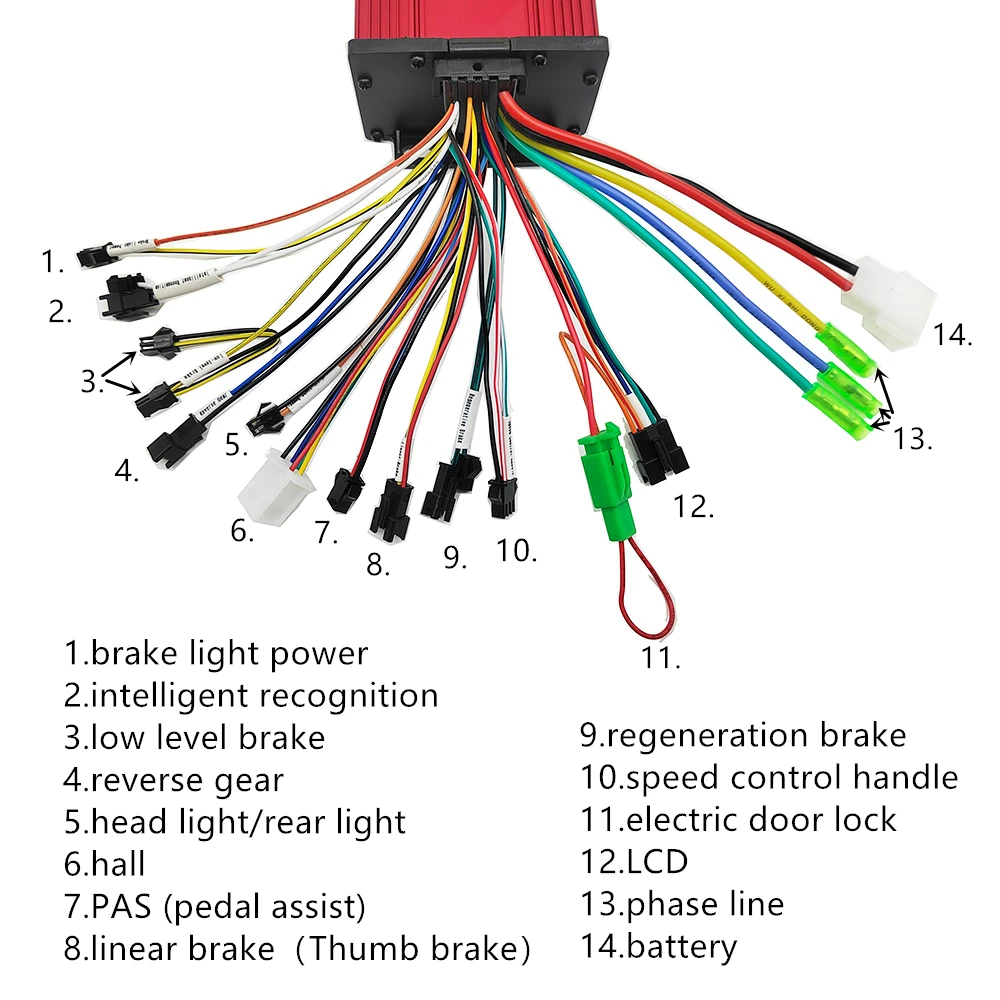 전기 스쿠터 전기 자전거용 지능형 듀얼 모드 브러시리스 컨트롤러 LCD 디스플레이, 36V, 48V, 60V, 800W, 1000W, 1500W, 26A, 30A, 33A