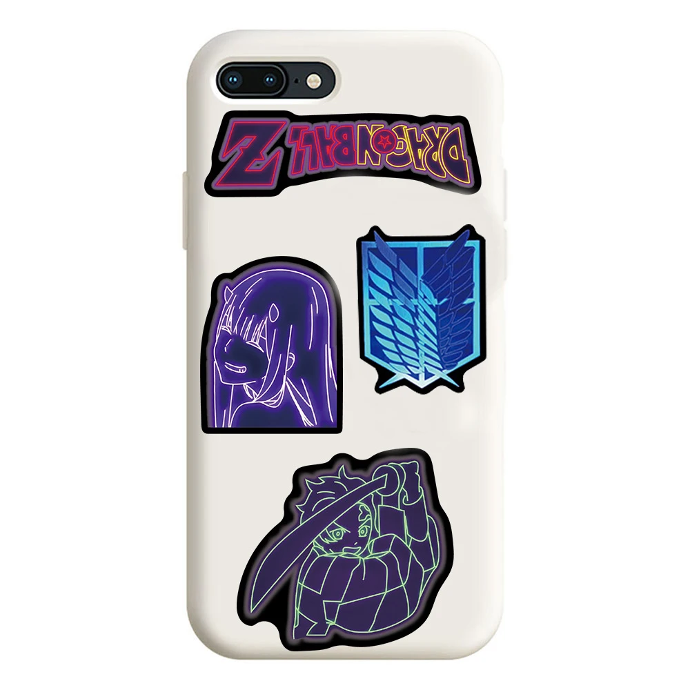 어린이용 네온 조명 애니메이션 스티커, 주술 가이센 헌터×헌터 믹스 스티커, DIY 자동차 휴대폰 노트북 자전거 장난감 스티커, 10 개, 30 개, 50 개