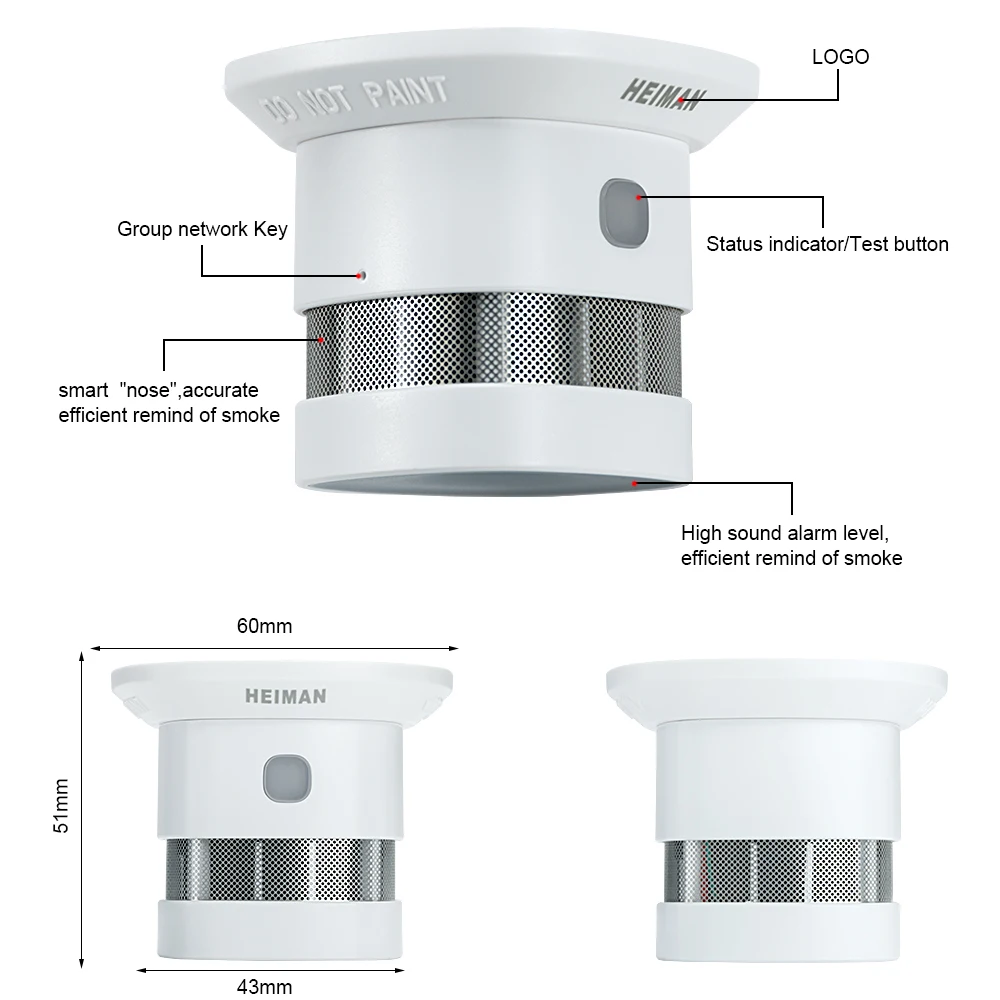 HEIMAN-Zigbee 3.0 화재 경보 연기 감지기 스마트 홈 시스템, 2.4GHz 고감도 안전 예방 센서 무료 배송