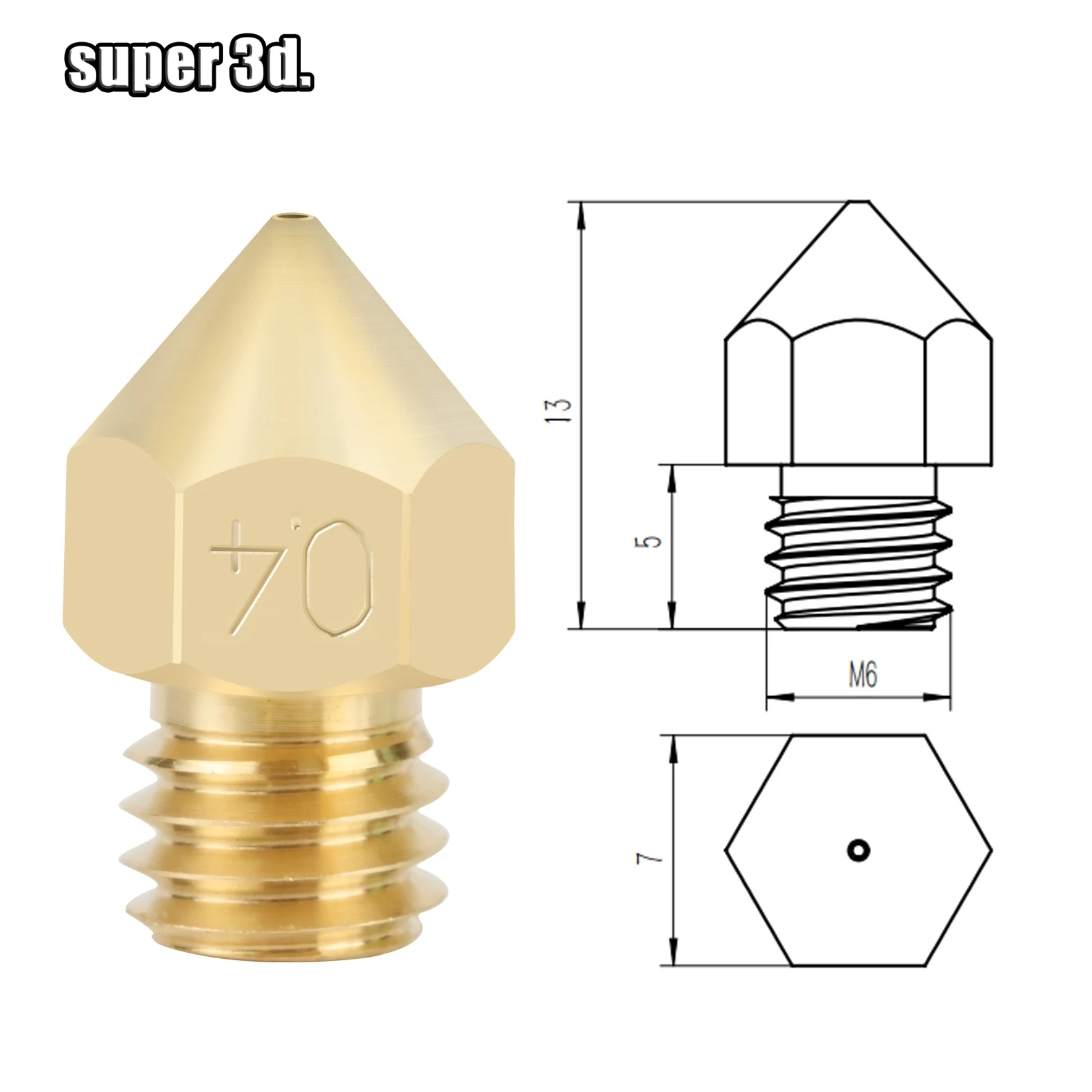 CHT MK8 고유량 황동 노즐, Ender 3 CR10 KP3S Pro용 3D 프린터 부품, 0.2, 0.3, 0.4, 0.5, 0.6, 0.8, 1.0mm, 1, 2, 3, 4 개