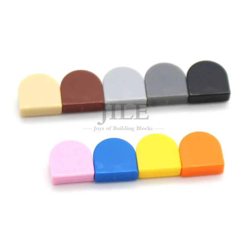 100pcs Moc 타일 라운드 1x1 반원 확장 24246 크리에이티브 조립 빌딩 블록 벽돌 호환 브랜드 교육 완구