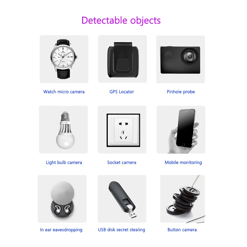 전자기파 GPS 신호 감지기, 무선 신호 스캐너, 도청 방지 카메라, 위치 디지털 자기 감지
