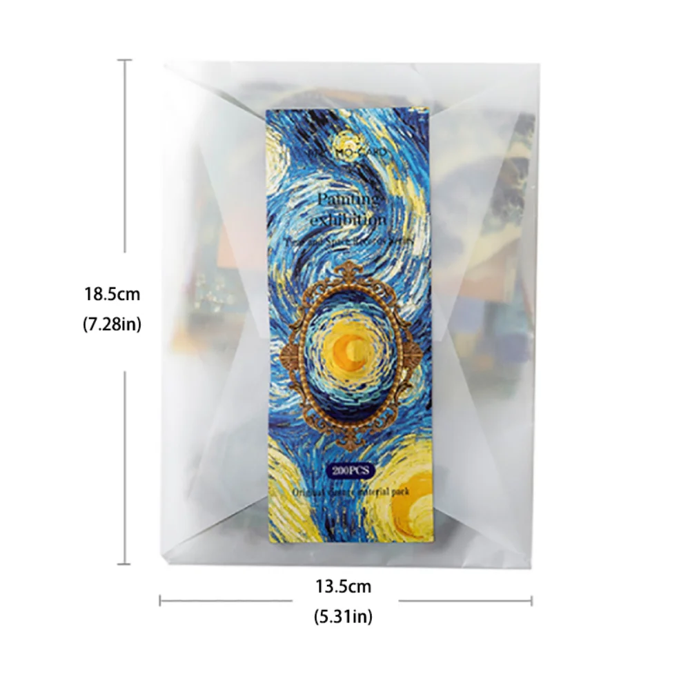 Mr. Paper 4 가지 스타일 빈티지 커피 스티커 크리에이티브 페인팅 전시회 핸드 계정 장식 문구 스티커, 200 개/백