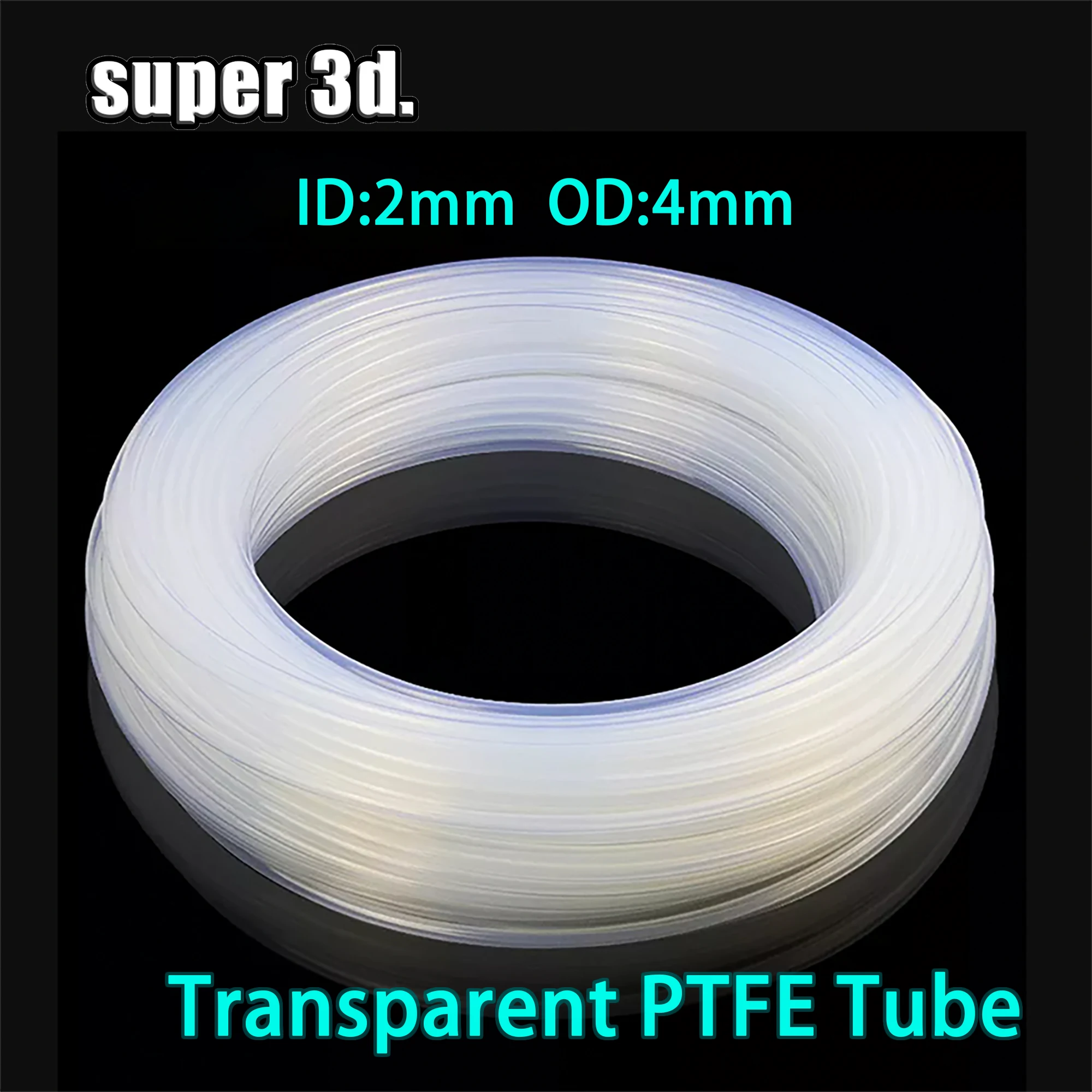 3D 프린트 부품 1m/2m PTFE 튜브 투명 파이프 PFA 2x4mm V5/V6 1.75mm 보우덴 압출기 J-헤드 핫엔드