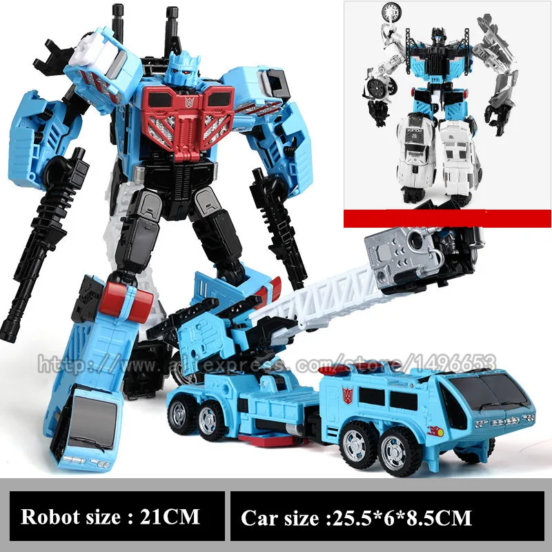 Haizhixing 5 in 1 Bruticus Devastator Superion Defensor 변환 로봇 자동차 액션 피규어 항공기 모델 Kids Boy Toy