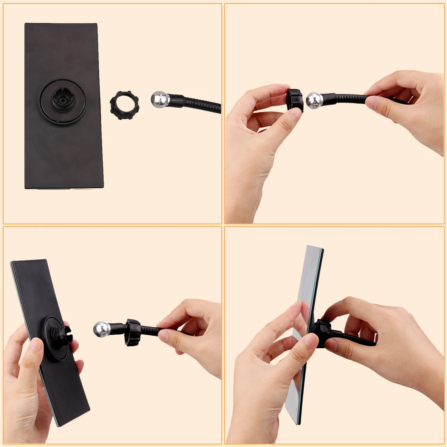 유연한 클립 컴퓨터 책상 큐비클 보안 백미러 필드 비전 확대 볼록 미러, 사무실 개인 프라이버시 안전